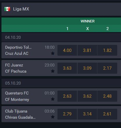 Cuotas de apuestas deportivas